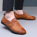 Casual Leather Shoes for Men - Slip-On Brown Casual Shoes